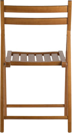 Winsome Robin Folding Chair Set of 4 in Teak, Convenient & Lightweight Portable Kitchen & Dining Chairs for Small Homes & Apartments, Indoor & Outdoor Foldable Seating