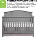 Oxford Baby Emerson 4-in-1 Convertible Baby Crib, Dove Gray, GreenGuard Gold Certified