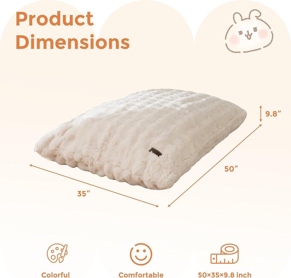 MAXYOYO 3 in 1 Kids Bean Bag Chair, Child Floor Sofa for Gaming, Reading, Convertible Bean Bag Floor Cushion with Machine Washable Cover for Living Room Bedroom, Beige