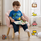 Pink Toddler Chairs, Kid Armchair, Toddler Chairs Comfy, Shepra Kids Chair for Children, Wooden Kids Chair, Kid Room Reading Chairs for Playroom/Living Room/Nursery, Pink