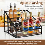 YQBRAO Coffee Syrup Rack Organizer, 3-Tier 12 Bottles Syrup Rack for Coffee Bar,Syrup Stand for Kitchen Coffee Station,Syrup Holder,Liquor Bottle Display Shelf