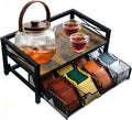 NANXITU Tea Holder Organizer,Wood Tea Box Organizer Storage Box | Tea Caddy for Tea Bags Organizer Drawer,with 8 Compartments Multi-Functional Tea Station Chest for Countertop