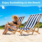 M METERXITY Beach Sling Chair Replacement Canvas, 16x44.5 Inch Folding Lounge Chair Fabric for Beach/Sunbathing/Courtyard/Garden, Outdoor Furniture Cloth [Striped Dark Blue, Only Replacement]