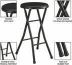 Folding Stool,Back 24-Inch Stool,Portable Stool,with 200lb Capacity for Kitchen or Rec Room - Portable Indoor Counter Bar Stools