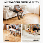 Premium Need Assembly 32" Acrylic Coffee Table,Clear Lucite Coffee Table for Living Room,Rectangle Plexiglass Center Waterfall Table,Supports 180 LBS,32"x16"x16",0.6" Thick Fit for 2 Seat Sofa
