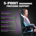 GTPLAYER Gaming Chair, Ergonomic Computer Chair with Footrest and Lumbar Support, High Back Recliner Chair 350lbs, Height Adjustable for Home Office, Black