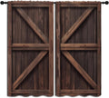 Farmhouse Barn Wood Door Boy Girls Blackout Curtains,Rustic Farm Vintage Farmhouse Door Fashion Style, 2 Panel Rod Pocket Thermal Insulated Drapes for Bedroom, Living, Kids Teen Room Deco 42x45 inch