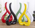 VanEnjoy 10 inches Heart Shaped Ceramic Vase Statues, Decorative Vase Home Decoration Furnishing Pottery (red)