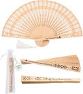 Personalized Fans for Wedding - Handheld Foldable Wooden Fans with Tassels and Organza Bags Custom Wedding Favors for Guests, Eco-Friendly Bulk Bridal Party Gifts (50)