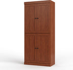 Palace Imports Solid Wood Kitchen Pantry Cabinet - 71.5" H x 32" W - Wooden Storage Cabinet w/ 4 Shaker Doors, 2 Drawers & 4 Adjustable Shelves, Mocha, 100% Renewable Eco-Friendly Wood, Made in Brazil