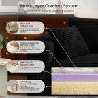 Single Cloud Sofa - No Assembly Giant Bean Bag Chair, High Backrest Wide Armrest Foam Boneless Couch, High Capacity Comfy Furry Sofa for Small Spaces Living Room Bedroom Apartment Dorm Office