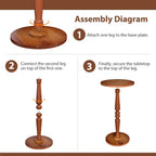 Small Wood Round Side Table - Accent Nightstand Pedestal Table for Living Room, Bedroom - Compact Coffee Table, Tea Table, Drink Table, End Table for Small Spaces, Corners, Office