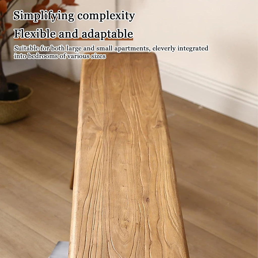 32” Farmhouse Wooden Living Room Dining Indoor Multifunctional Elm Benches Wood Kitchen Entryway Solid Wood Bench for Hallway 80cm