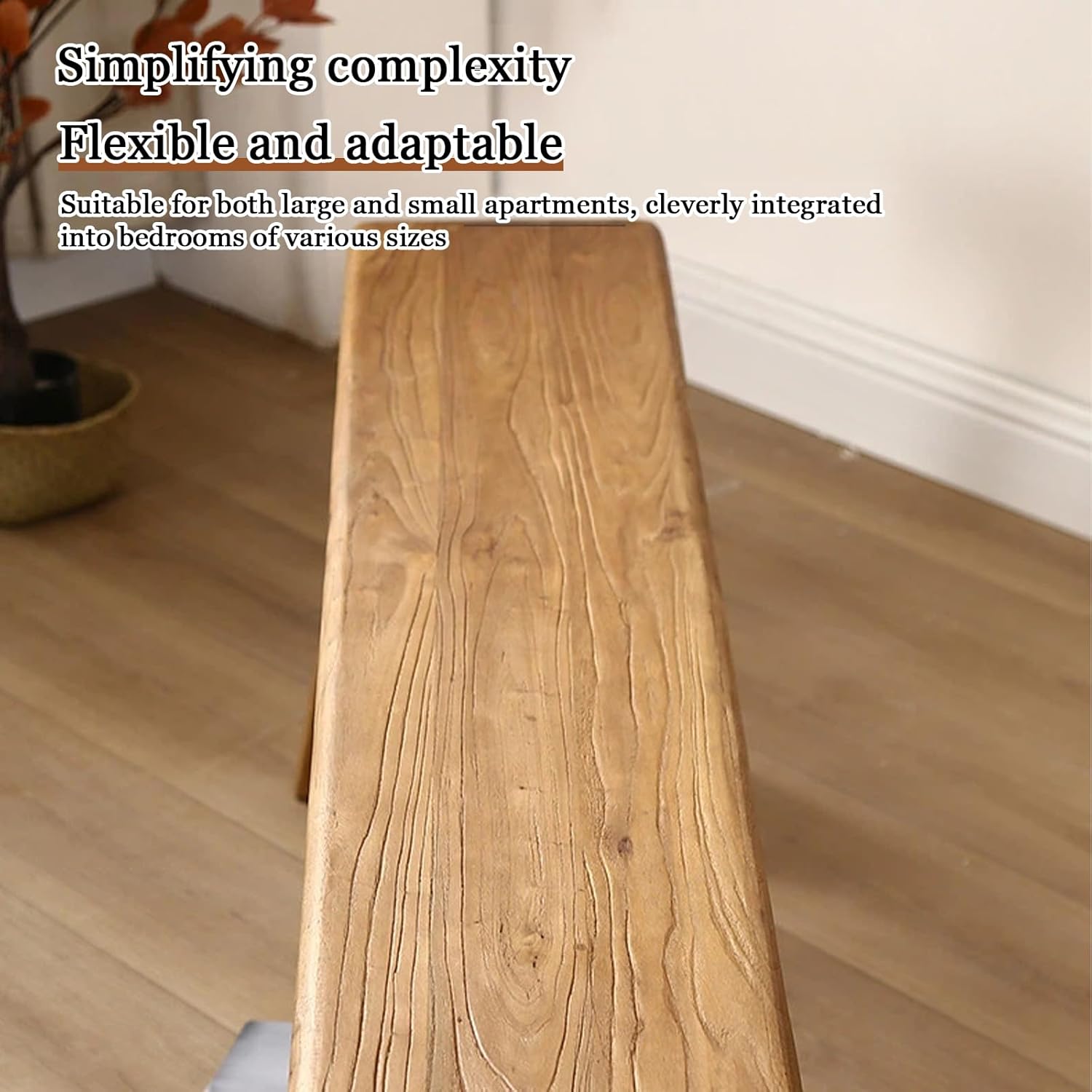 32” Farmhouse Wooden Living Room Dining Indoor Multifunctional Elm Benches Wood Kitchen Entryway Solid Wood Bench for Hallway 80cm