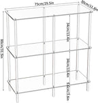 Acrylic Side Table Clear 3-Tier End Table for Living Room, Office, Hallway, Bedroom Small Bedside Table (8mm 31.7" high)