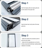 Folding Partition Door for Retail Store Cafe Office Entrance, Outdoor Aluminum Sliding Folding Door Customizable, Space Saving Room Divider Easy Install(110x210cm(43x83in))