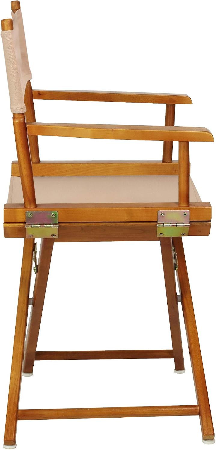 Casual Home Director's Chair ,Honey Oak Frame/Tan Canvas,18" - Classic Height