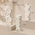 White Ceramic Flower Vases Table Decor Heart Shaped Vase Set of 3 | Nordic Heart Shaped Vases Minimalist Decorative Vase for Table Centerpiece Wedding Dining Living Room Office House Decoration