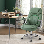 400lbs Green Office Chair Big Tall Comfortable Desk Chair with Back Support Arms, Wide Seat Cute Criss Cross Home Office Desk Chairs for Women