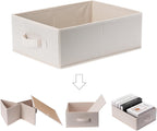 Clothings Collapsible Storage Bins, Foldable Organizers and Storage Baskets Cube Storage Bin for Bedroom Living Room (4 Pack) (Flaxen, 15.4x11.4x5.5inch)