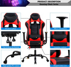 Gaming Chair Racing Style Office Computer Game Chair Ergonomic Desk Chair with Headrest Lumbar Support,High Back Gamer Office Chair Massage Recliner Video Game Chairs for Kids or Adults,Red