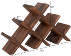 Rustic State Alella Countertop Wood Wine Rack for 8 Bottles Holder and Cork Storage Tabletop Butterfly Sleek Design Freestanding Organizer - Home, Kitchen, Dining Room Bar Décor - Walnut