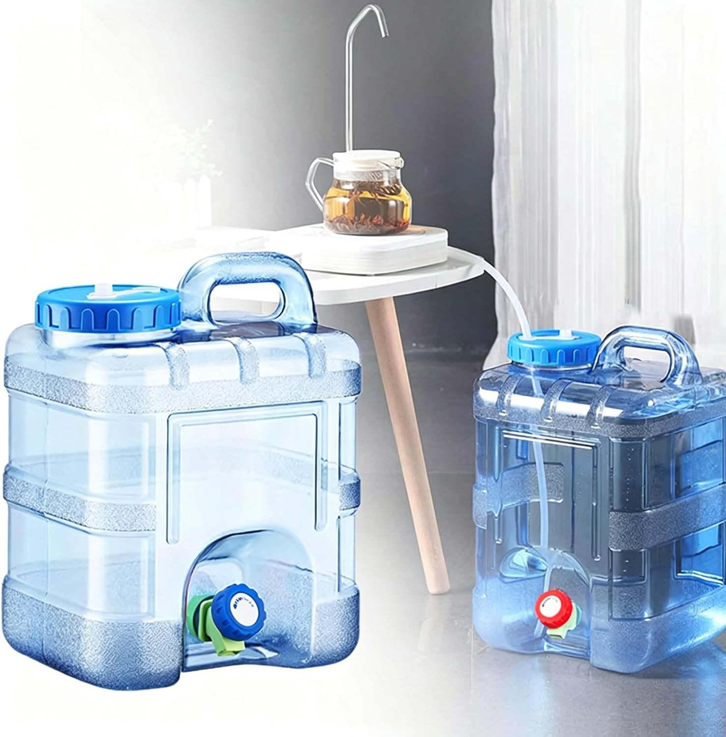 Generic 8 L Camping Water Tank with Faucet, Portable Water Storage Container with Tap for Outdoor Camping Hiking Car Travel Home Emergency Use (15L)