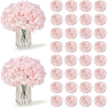 24PCS Light Pink Artificial Hydrangea Flowers with Stems, Silk Faux Hydrangea Heads for Baby Girl Shower & Nursery Decor