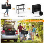 VINGLI 39" Commercial Grade Portable Bar Table for Events, Mobile Bartending Station, Outdoor Indoor Pop Up Bar Table with Skirt PP (39"-1P, Black)