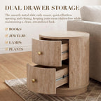 CIMOTA Modern Side Table with Storage, Small Wooden End Table Nightstand Bedside Table with Gold Knobs Bedroom Living Room, Light Wood Color