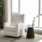 CANMOV Swivel Rocker Recliner Chair Set of 2, Nursery Glider Chair, Nursery Rocking Chairs, Manual Reclining Chair, White