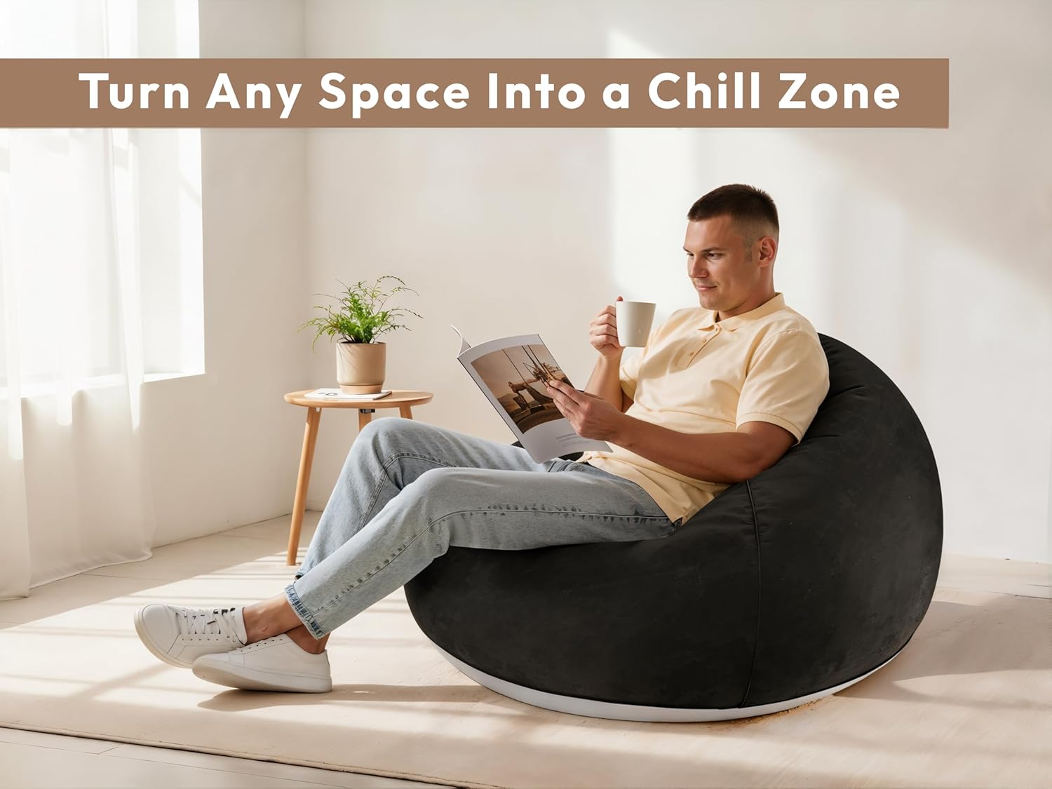 OLEEK Inflatable Bean Bag Chair with Electric air pumb 6PCS - Inflatable Chairs for Adults - Folding Outdoor Bean Bag Chair - Inflatable Chair for Kids - Inflatable Bean Bag Chairs Outdoor