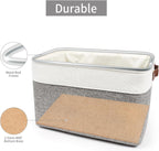 Bagnizer Storage Bins Large Fabric Storage Baskets for Shelves 3 Pack, Decorative Linen Closet Baskets with Handles for Organizing, Shelf, Clothes, Home, Office, 15x11x9.5Inches (Grey&White)