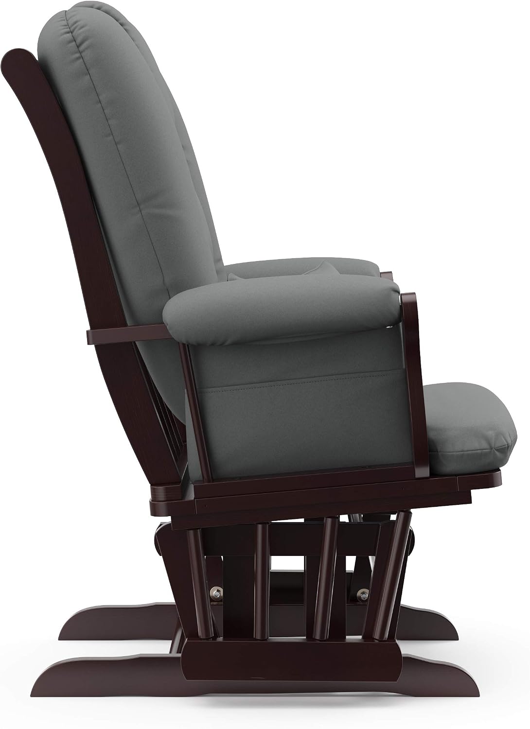 Storkcraft Tuscany Glider and Ottoman with Lumbar Pillow, Espresso/Gray | GREENGUARD Gold Certified, Bonus Lumbar Cushion Included, Solid Wood Base, Smooth Motion, Award-Winning Nursery Rocking Chair