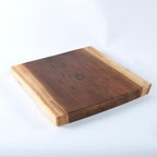 Square Teak Wood Slice Slab Side Table Top 17.7"x17.7"x1.96" Live Edge Raw Hand Crafted Root Plate Handmade Natural Wooden Board for Resin End Table Slab Untreated Wall Home Décor