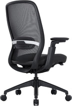 COLAMY Office Chair for Long Hours, Easy Wire-Control Desk Chair with Sliding Seat Depth & Thick Padded Lumbar Support, Heavy Duty 300 LBS High Back Mesh Computer Chair for Home Workstation,Black