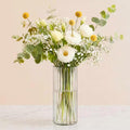 Sandraheer 6-Pack 8 Inch Glass Ribbed Cylinder Vases, Clear Hurricane Floating Candle Holders & Flower Vases for Wedding Centerpieces, Home Décor