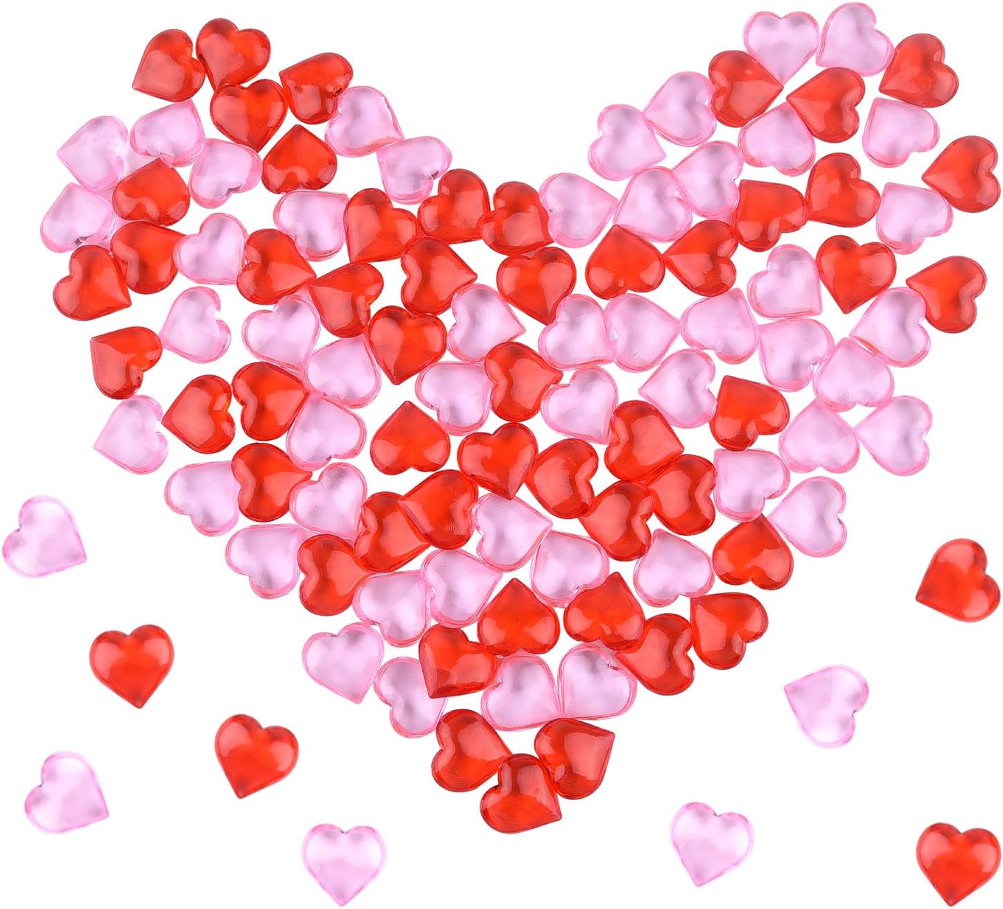 TUPARKA Acrylic Hearts Red Acrylic Hearts for Table Decoration/Home Decoration/Vase Fillers in Valentine's Day or Wedding Day