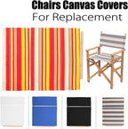 Director Chair Replacement Canvas Fabric Seat Cover Foldable Director’s Chair Cover Kit Black | 21.2" L x 16.1" W x 0.39" H (B: Black 21.25''L*16.14''W)