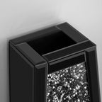 SHYFOY 24" Black Floor Vase, Black Crushed Diamond Tall Vases for Floor, Elegant Black Crystal Glass Vase for Pampas Grass Mirrored Decorative Flower Vase for Office Home Decor