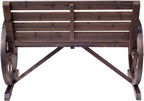 Outdoor Bench with Carbonized Finish, Solid Fir Wood, 2-Person 550lb Capacity