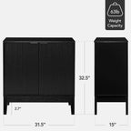 Best Choice Products 2-Door Modern Storage Cabinet, Buffet, Sideboard, Media Cabinet, Cupboard, Entryway Accent Table, Bookcase w/Reeded Panels and Adjustable Shelves – Black