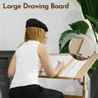 conda Wood Drafting Table - Adjustable Height, 35.5"x23.5" Plan Table for Construction with Tiltable Surface, Rustic Architect Table & Blue Print Tables for Drawing, Writing, Graphic Design