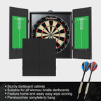 Panana Steel Tip Dartboard Cabinet Set with 6 Darts, 2 Sets of Flights, and Scoreboard Doors for Family Game Pub Target Board