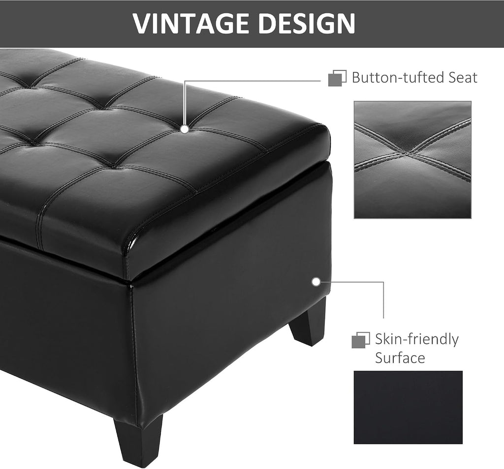 Faux Leather Storage Bench