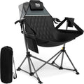 TIMBER RIDGE Hammock Camping Chair, Oversized Swinging Hammock Chair with Adjustable Back and Seat for Outdoor Lawn, Sports, Supports 400lbs, Black