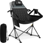 TIMBER RIDGE Hammock Camping Chair, Oversized Swinging Hammock Chair with Adjustable Back and Seat for Outdoor Lawn, Sports, Supports 400lbs, Black