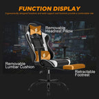 Ergonomic Mat for Hardwood Floor Back Support Massage Computer Chair, Black+White (PC Computer Gaming Chair)