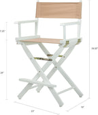 Casual Home 24" Director's Chair White Frame with Tan Canvas, Counter Height