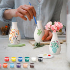 6 Set Ceramics to Paint Vase DIY Your Own Ceramic Vase Painting Decorating Kit for Christmas Holiday DIY Craft to Paint Unpainted Plaster Paintable Kit Art Craft Supply(Delicate)